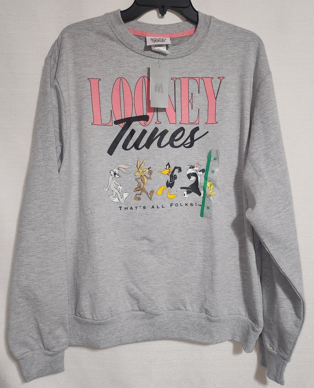 looney tunes '' That's All folks'' sweatshirt medium women's